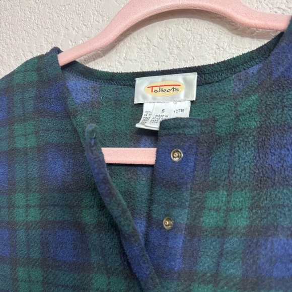 Talbots Plaid Green and Blue Women's Snap Button Jacket - Size S - Picture 3 of 6